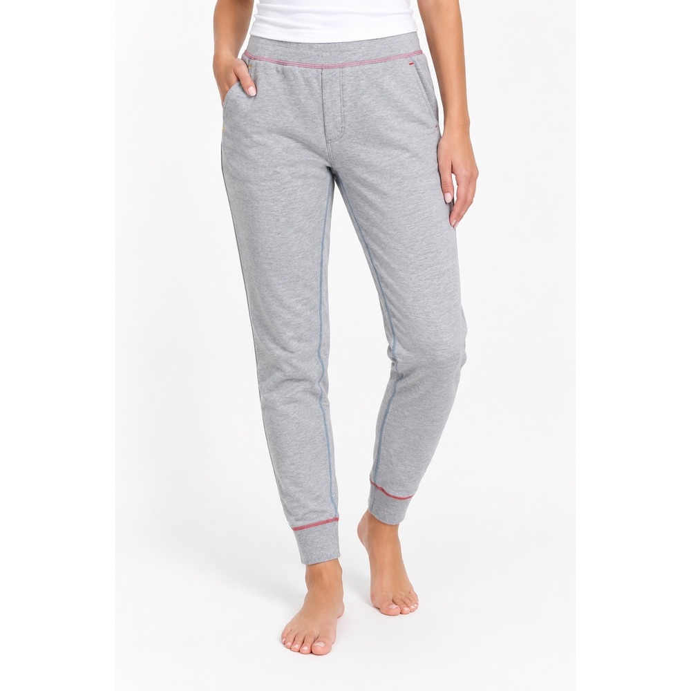 Bombas Women's Jogger Pants  Slim Fit Contrast Stitch Gray Large